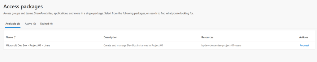Request access to the package in the My Access portal